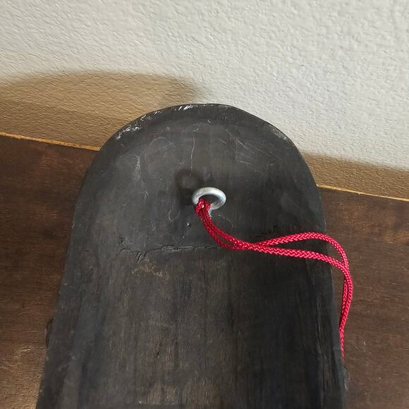 Handmade Vintage Long Face Brass and Wooden Wall Art - Picture 5 of 5